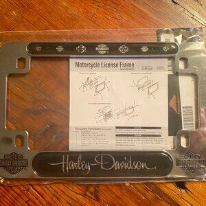 Harley Davidson license plate frame. Silver with bling